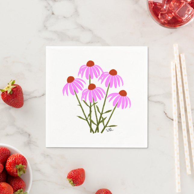 Purple Cornflowers Napkin (Insitu)