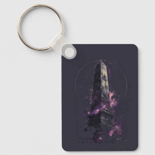 Purple Cosmic Obelisk Occult Dark Art  Key Ring
