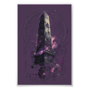 Purple Cosmic Obelisk Occult Dark Art Photo Print
