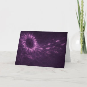 Purple Cosmic Sunflower Greeting Card