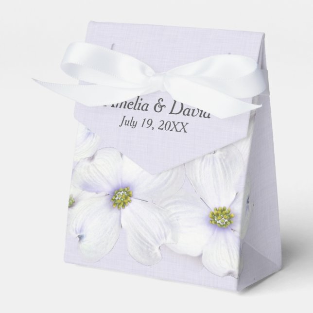 Purple Cosmos Wedding Flowers Favour Box (Front Side)