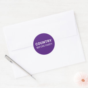 Purple Country Before Party Political  Classic Round Sticker