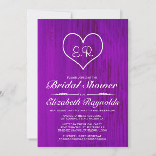 Purple Country Bridal Shower Invitations