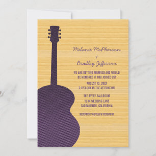 Purple Country Guitar Wedding Invitation