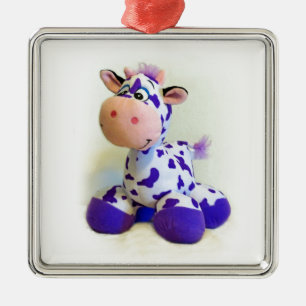 Purple Cow Metal Tree Decoration