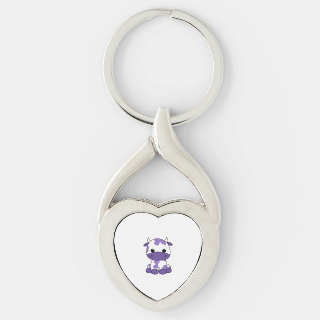 Purple cow Oversized T-Shirt_1 Key Ring (Front)
