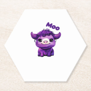 Purple Cow Oversized T-Shirt Paper Coaster
