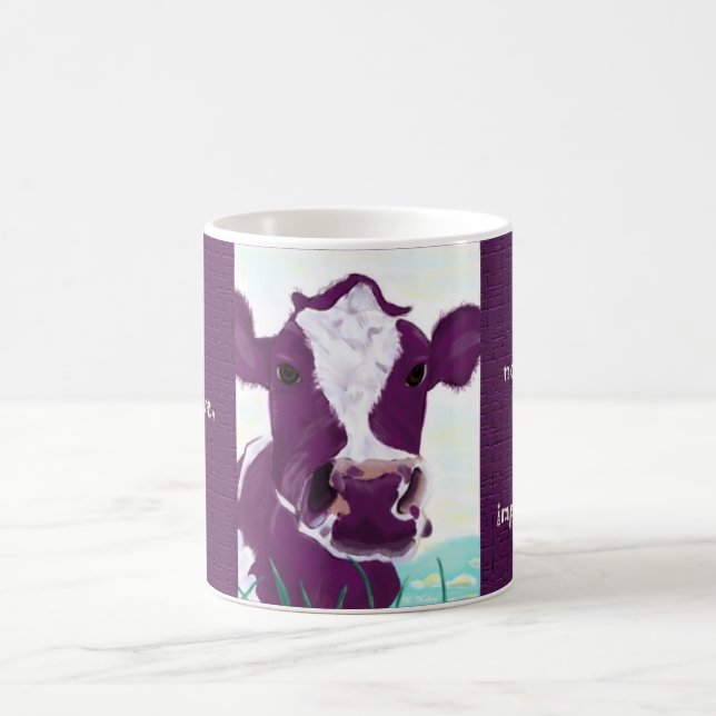 Purple Cow Quite Possibly Contemplating Flight mug (Center)