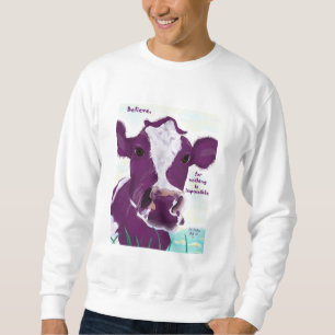 Purple Cow Quite Possibly Contemplating Flight Sweatshirt