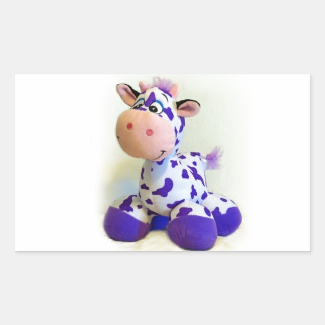 Purple Cow Rectangular Sticker (Front)