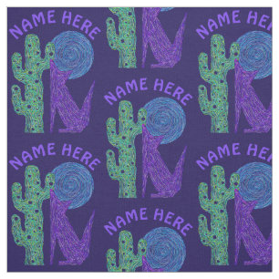 Purple Coyote Wolf Colourful Southwestern Design Fabric