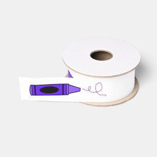 Purple Crayon  Grosgrain Ribbon