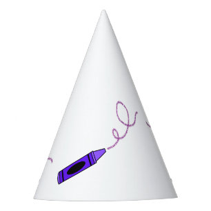 Purple Crayon Party Hat