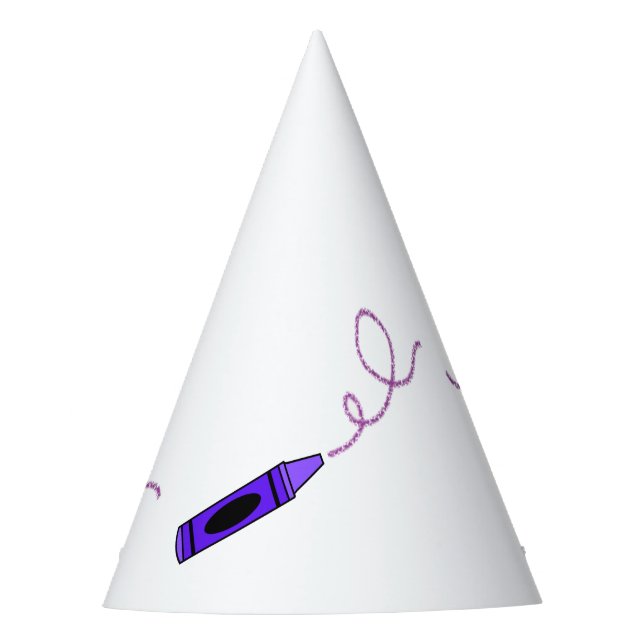 Purple Crayon  Party Hat (Front)