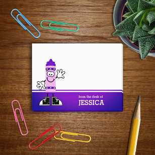 Purple Crayon Personalised Post-it Notes