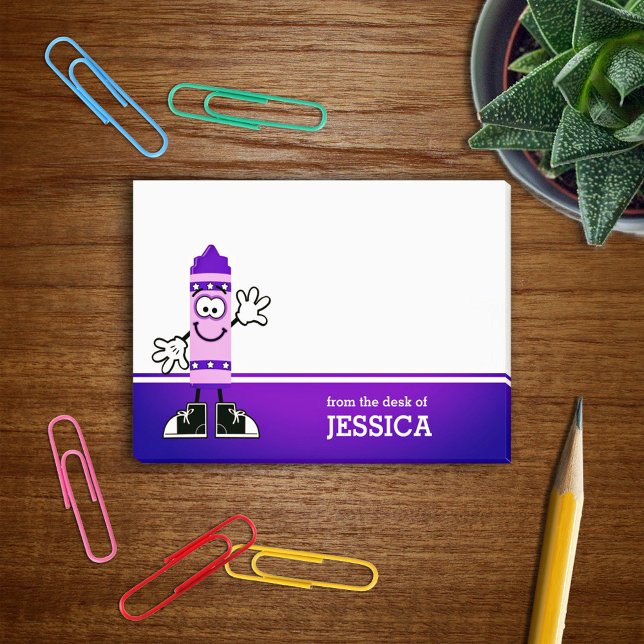 Purple Crayon Personalised Post-it Notes (Creator Uploaded)