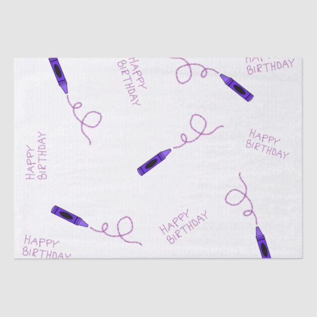 Purple Crayon  Tissue Paper (Front)