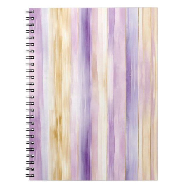 Purple Cream Iris Stripes   Notebook (Front)