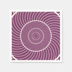 Purple cream spiral snail fibonacci sequence napkin