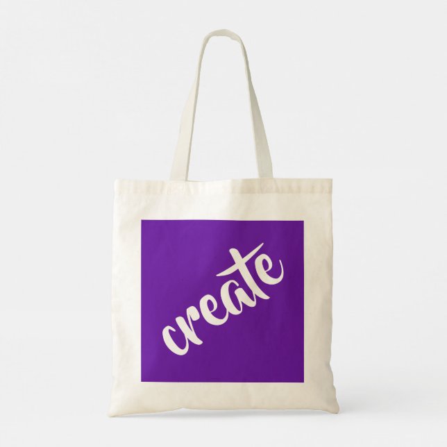 Purple "Create" Tote Bag (Back)