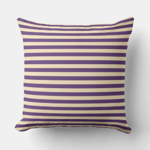Purple Creme Stripe Cushion