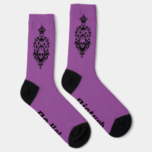 Purple Crest with Skull and Cardsuits Socks