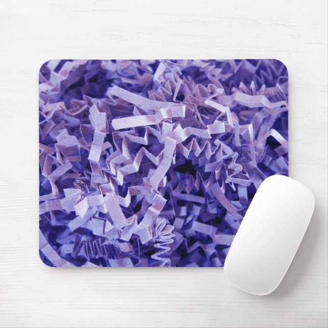 Purple Crinkled Shred Recycle Stuffing Paper Mouse Pad (With Mouse)