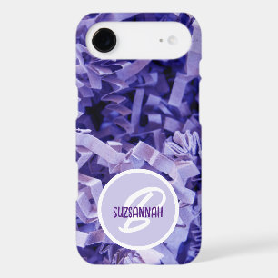 Purple Crinkled Shredded Paper Monogram