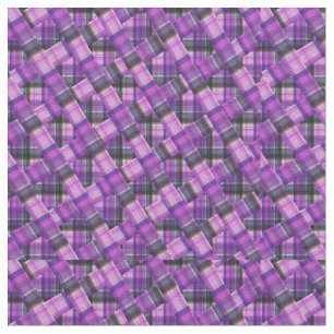 Purple Crisscross Checked Tartan Design, Fabric