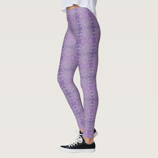 Purple Crochet Look Leggings - HAMbyWG (Left)