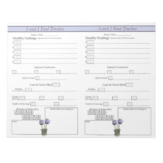 Purple Crocus 5 and 1 Daily Food Tracker Notepad