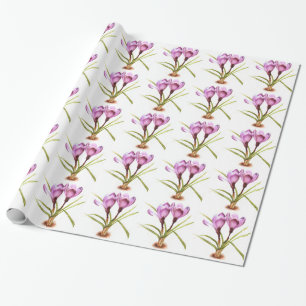 Purple crocus fine art wrapping wrapping paper