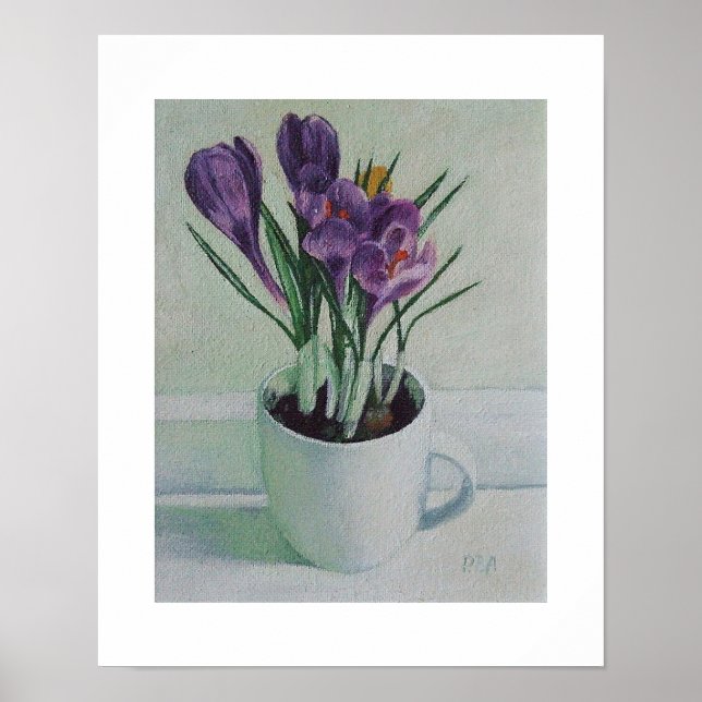 Purple crocus flowers art poster by Pola.B.Alex (Front)