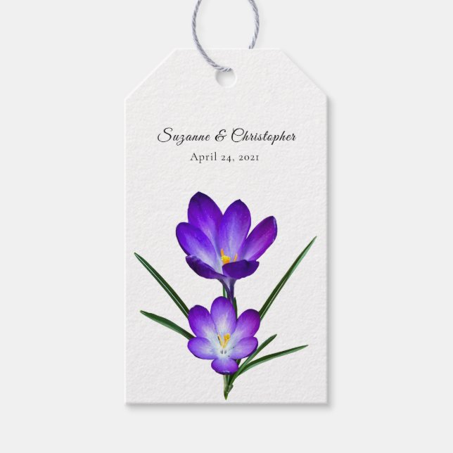 Purple Crocus Gift Tags (Front)
