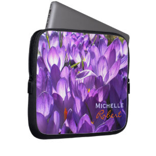Purple Crocus Laptop case *Personalise*