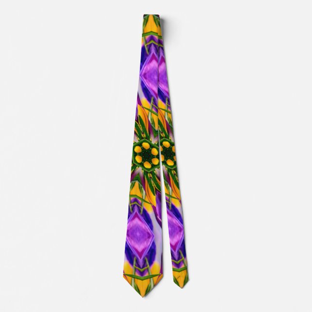 Purple Crocus Pattern Tie (Front)