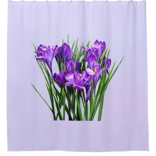 Purple Crocuses Shower Curtain (Front)