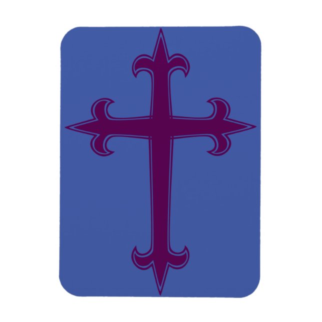 Purple Cross Lenten and Advent Devotional Art Magnet (Vertical)