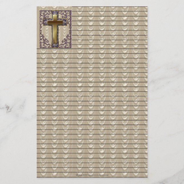 Purple Cross Lined Stationary Stationery (Front)