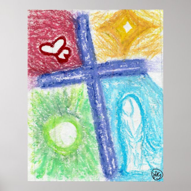 Purple Cross of Love Poster (Front)