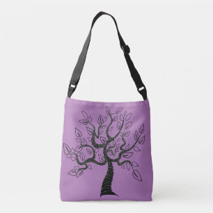Purple Crossbody Bag with Tree Art - Your Colours