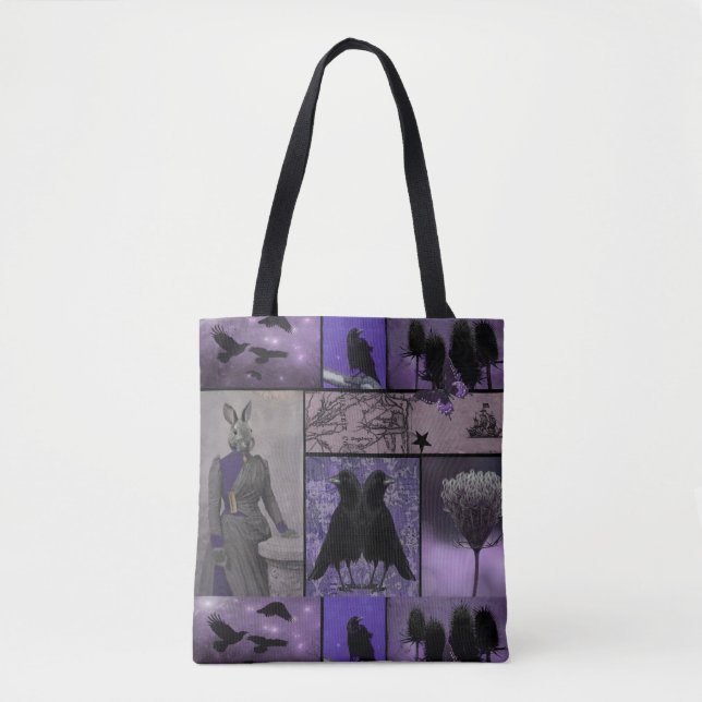 Purple Crow Menagerie Tote Bag (Front)
