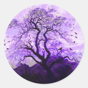 Purple Crow Tree Hills Raven Stickers