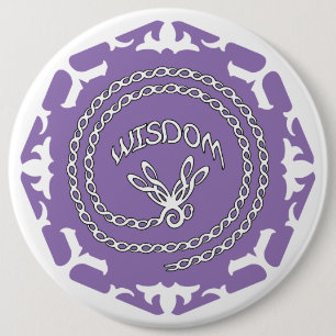 Purple Crown Chakra "Wisdom" Dragonfly White BG 6 Cm Round Badge