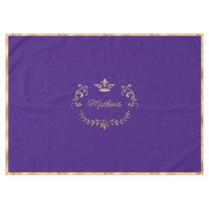 Purple Crown Crest Personalised Tablecloth