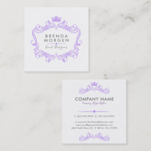 Purple Crown Frame Square Business Card