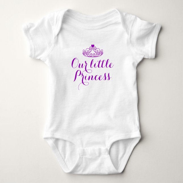 Purple Crown / Heart Our Little Princess Baby Bodysuit (Front)