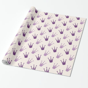 Purple Crowns Wrapping Paper