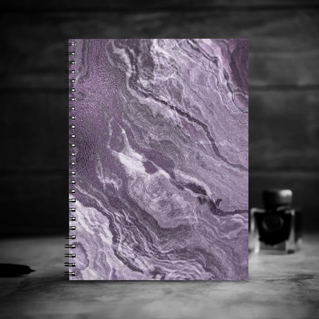 Purple Crystal Agate | Dark Moody Marbled Stone Notebook (Creator Uploaded)