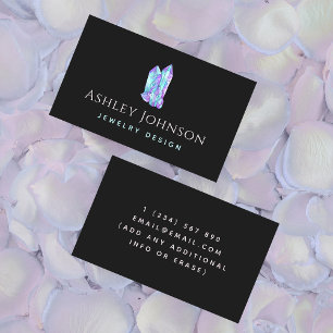 Purple Crystal Gemstone Jewelry Business Card
